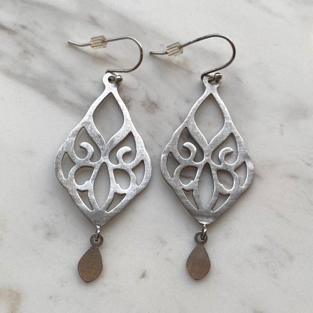 Lotus Lace Sterling Silver Earrings